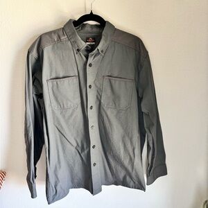 Utility Workwear Ridgecut Gray Button-Up Shirt in size Large 100% Cotton
